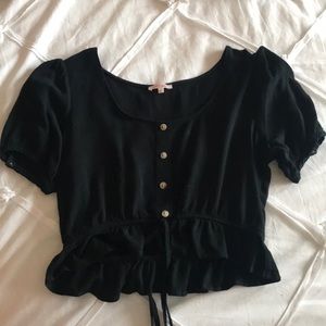 Pacsun Cropped Black T-shirt Blouse